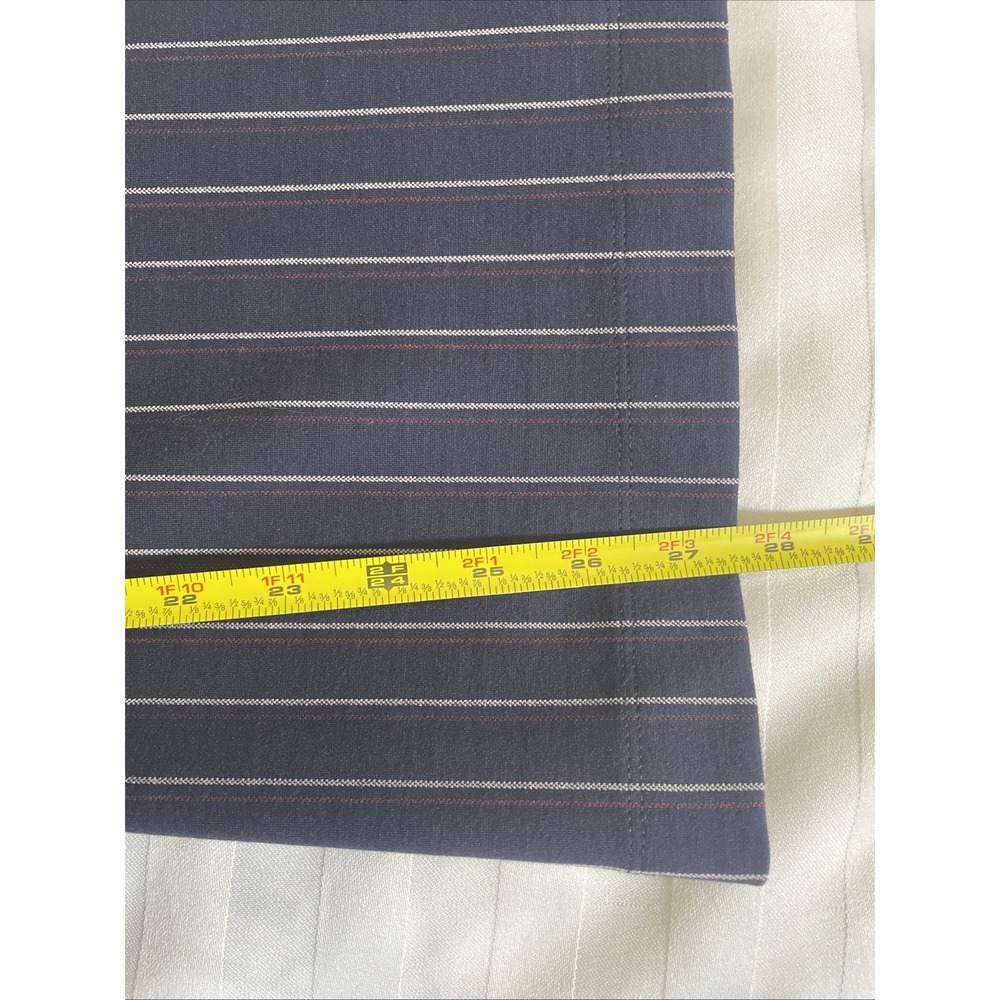 Betabrand Navy Blue Pinstriped Wide Flare Leg Dress Yoga Pants Women's Small - Picture 8 of 8